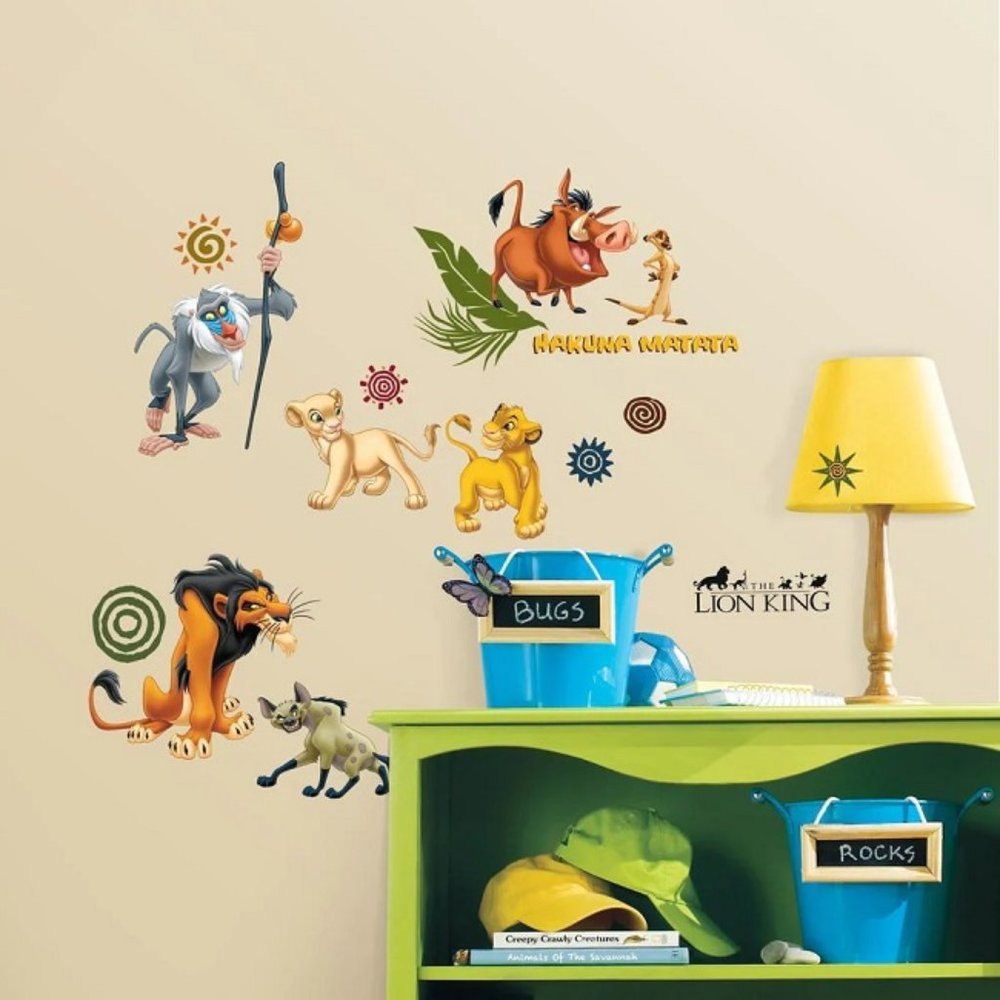 Disney Lion King Peel & Stick Wall Decal Simba Nala Stickers Kids Room Decor Art